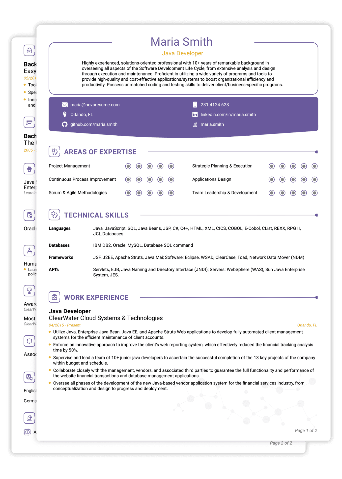 Plantilla de CV combinado